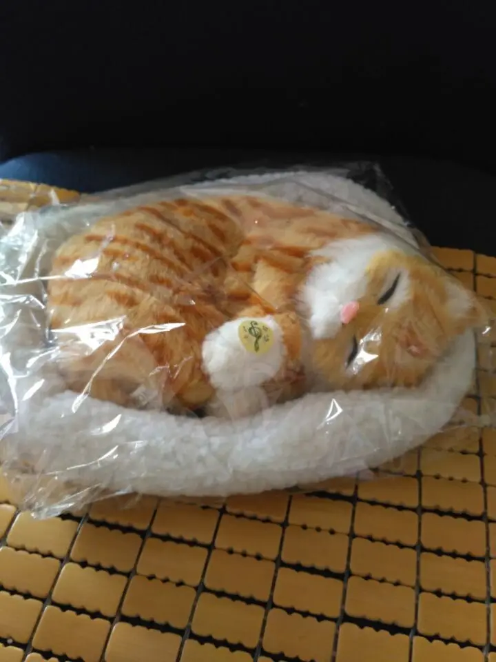 Мягкая игрушка для кошек с ковриком из полиэтилена и меха ручной работы h992 желтый