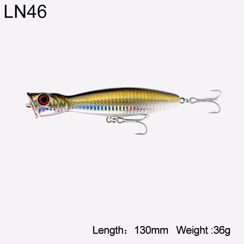 5285-130-LN46 Kingdom Popper рыболовные приманки высокого качества Профессиональные жесткие приманки 8 см 10 см 13 см плавающие верхние водные воблеры рыболовные снасти приманки - Цвет: 5285-130-LN46