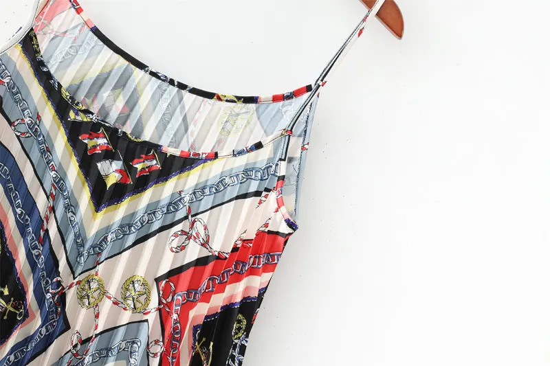 Летнее платье 2019 Новое поступление популярные принты узор морщинистые атласные