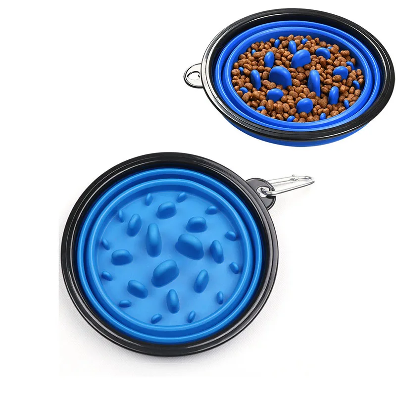 Портативная Складная миска для собак 350 мл медленного кормления кошек семейная