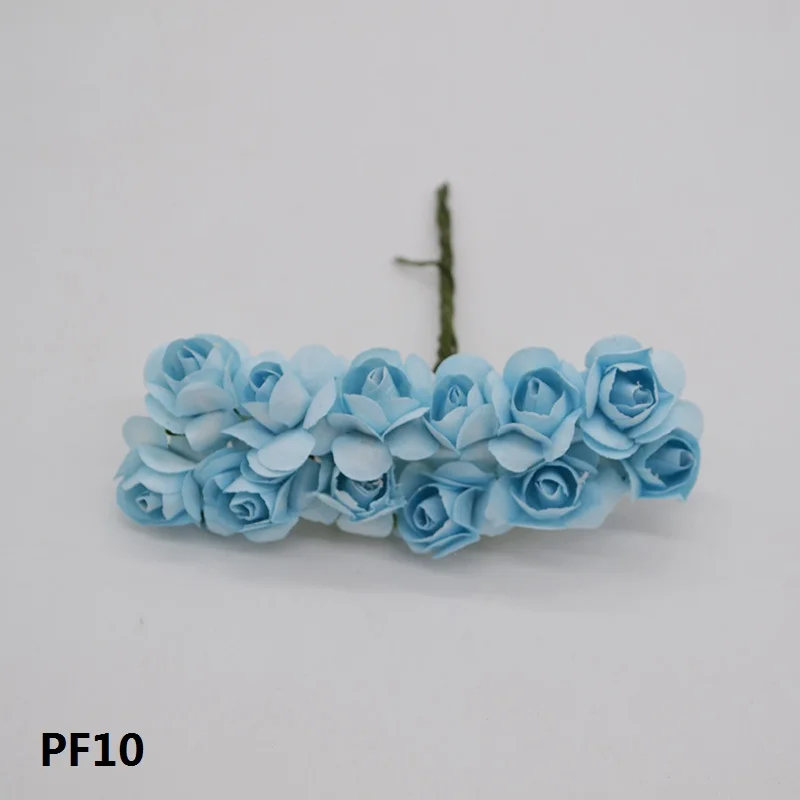 PF10 72 шт./лот, 2 см, мини бумажный цветок, искусственные розы, свадебный букет, венок, домашний декор для свадебной вечеринки, принадлежности для скрапбукинга - Цвет: PF10