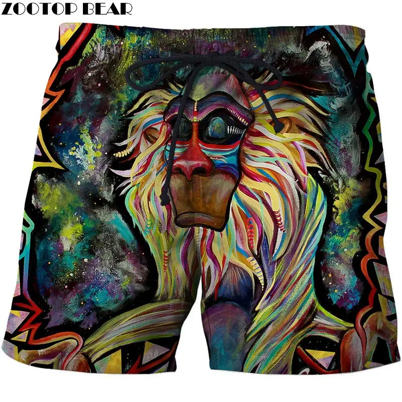 

Painting 3D Printed Men Board Short Male Quick Dry Beach Short Summer 2019 New Male Casual Clothing Short Trousers ZOOTOP BEAR