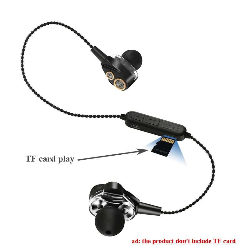 Двойные динамические bluetooth-наушники без рамки, двойные стереонаушники с басами, Беспроводная игровая гарнитура с микрофоном для телефона, TF карта