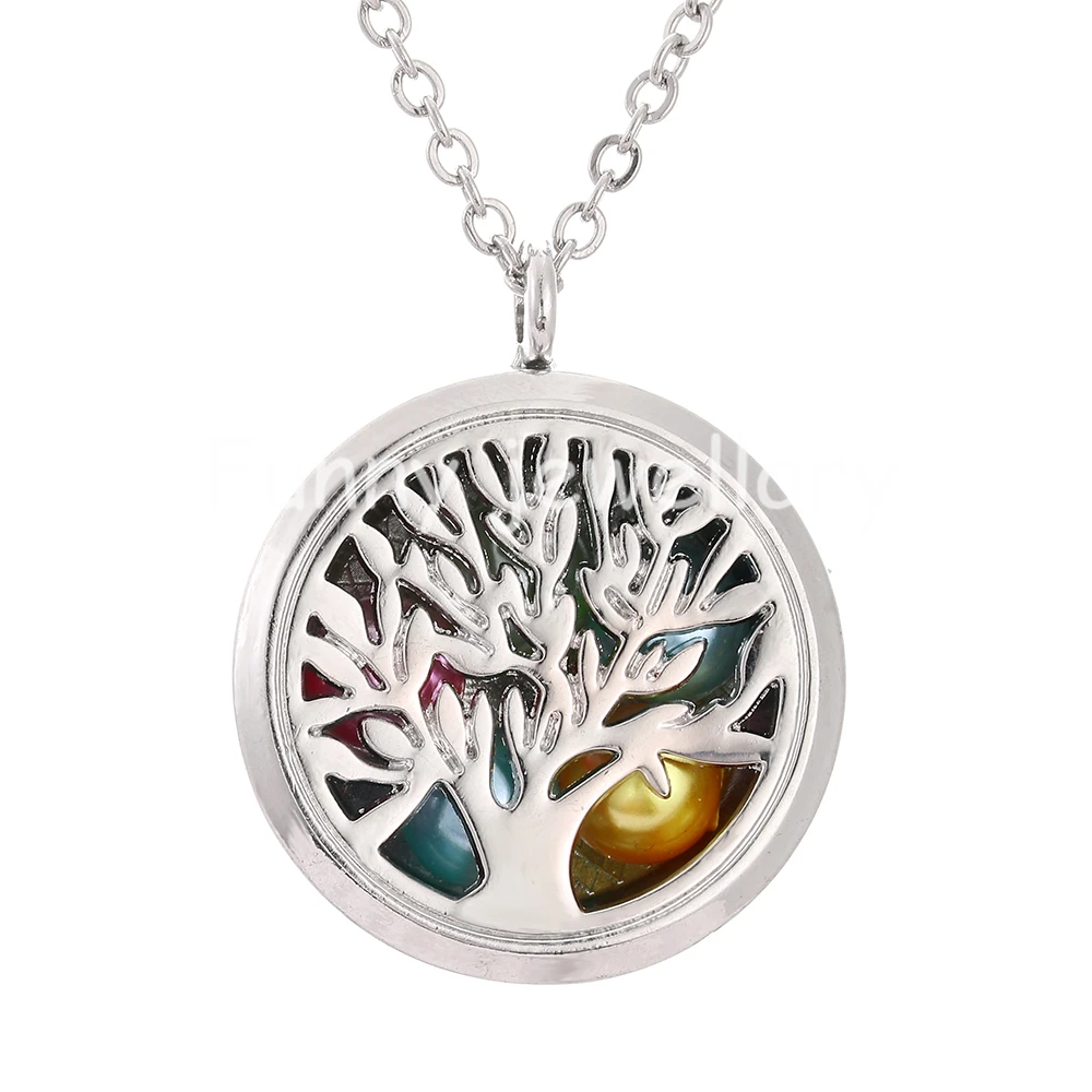Yoga Chakra Pearl Cage Locket Pendant Necklace Living Memory Floating Charms Aroma Essential Oil Diffuser Gift | Украшения и