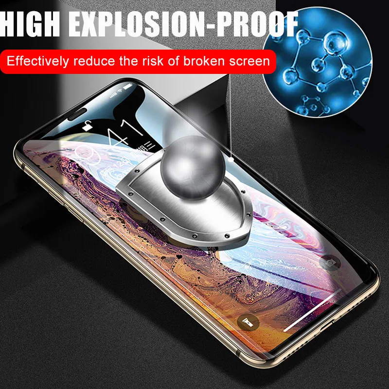 100D полное покрытие защитное стекло для IPhone XR XS Max X защитная пленка 8 7 6 6s Plus