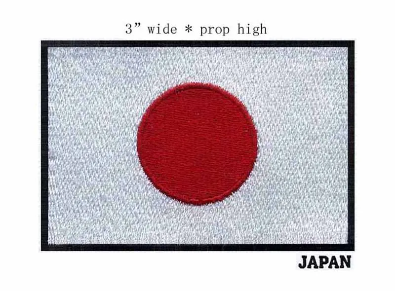 Высококачественная вышитая нашивка с флагом 100% 3 дюйма черная граница японского