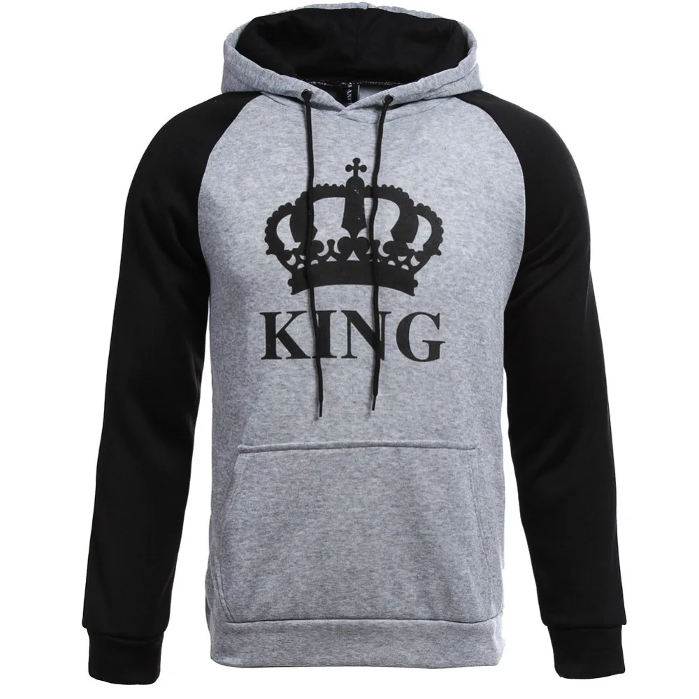Толстовки Унисекс KING Queen Crown с принтом мужские и женские осенние толстовки тонкие
