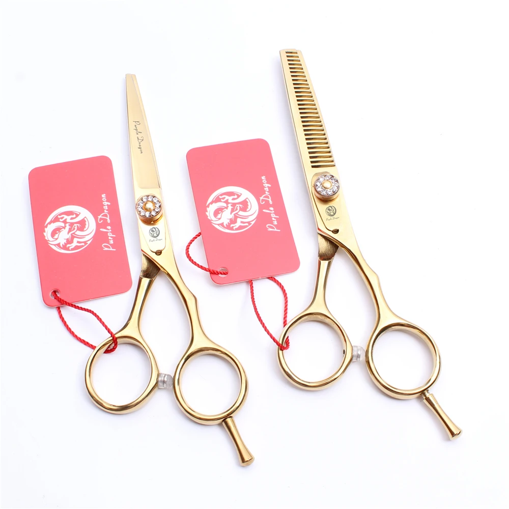 5 &quot16 см фиолетовые драконовые золотые филировочные ножницы для стрижки