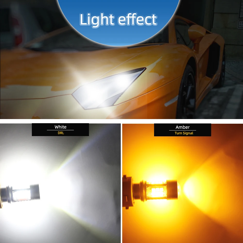 2 шт. 3030 30 SMD белый Янтарный переключатель Автомобильный светодиодный стоп-сигнал
