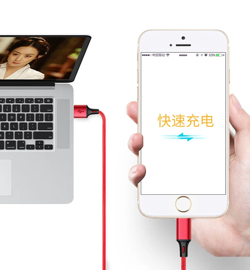 CatXaa, красный, 3 в 1, 1,2 м, нейлоновый USB кабель для мобильного телефона, Micro usb type C, кабель для зарядки