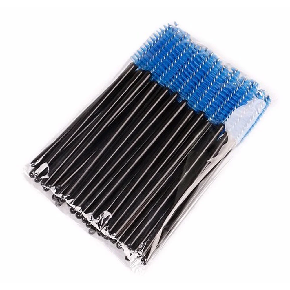 Blue Bittb 50 шт., одноразовая Кисть для макияжа бровей, ресницы для бровей, кисти для макияжа, набор, тушь для ресниц, палочки для наращивания, инструменты для макияжа - Handle Color: Blue