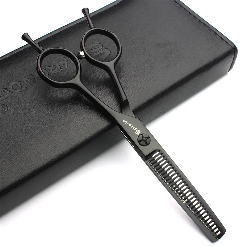 Black 5.5 inch hairdressing salon hairdresser special hair scissors high quality cutting + thinning | Красота и здоровье