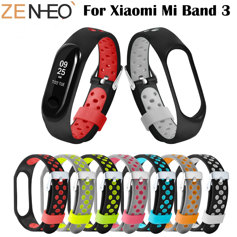 Ремешок силиконовый для Xiaomi Mi Band 3 сменный спортивный браслет смарт часов