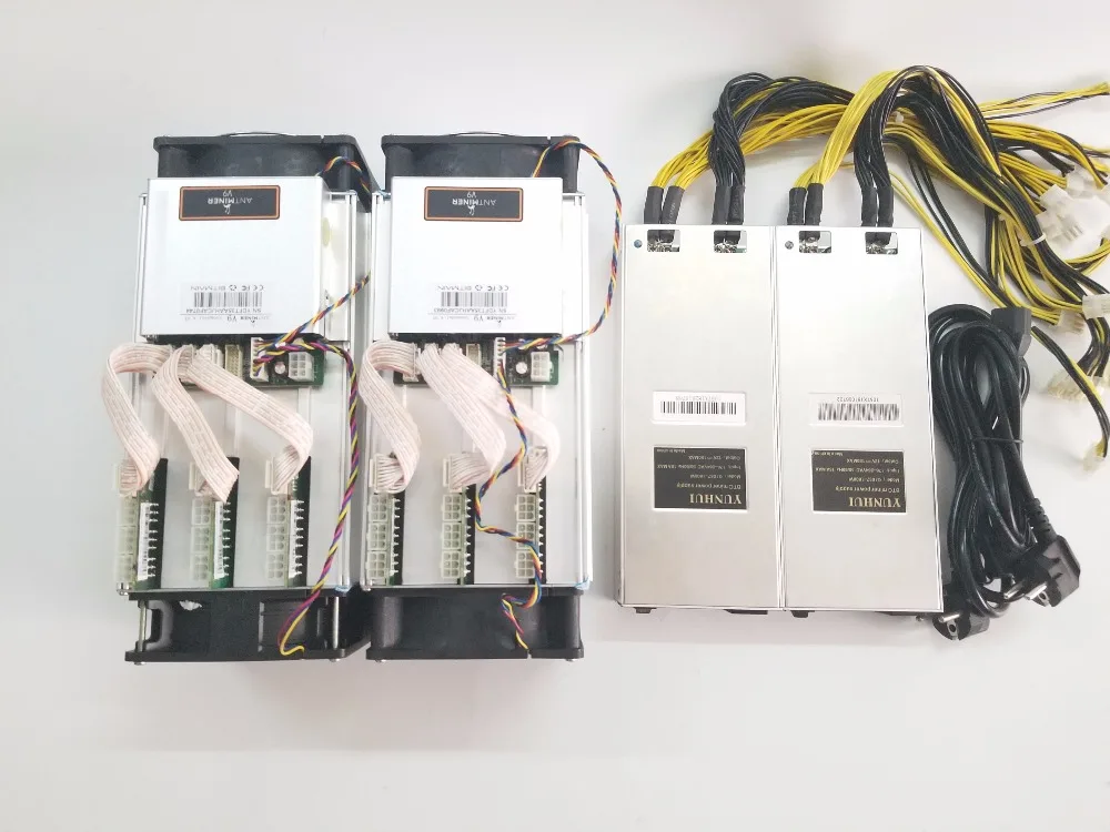 Майнер для биткоинов AntMiner V9 2 шт. 4T 4 терахэш/с с PSU асик Btc BCH лучше чем S9 S9i T9 + WhatsMiner M3