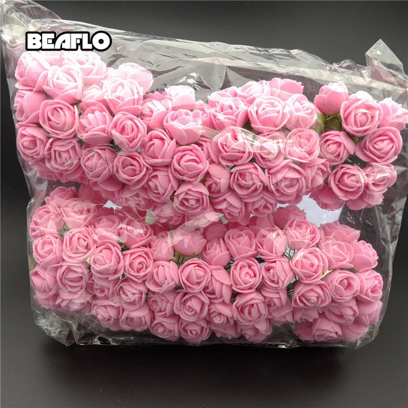 Pink Искусственные Искусственные цветы из пенопласта для дома, свадебные украшения, аксессуары для самостоятельной сборки, 144 шт. помпоны для венка, декоративные свадебные искусственные цветы - Цвет: Pink