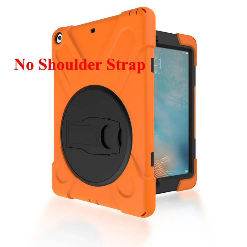 orange Чехол для IPad Air 1 A1474 A1475 дети Безопасный сверхмощный ударопрочный кожа брони силиконовый PC подставка чехол покрытие плечевой ремень - Цвет: orange