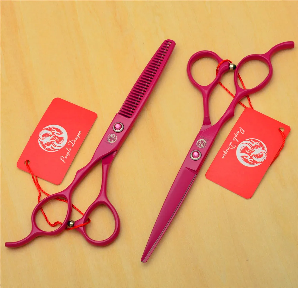 Left Hand Hairdressing Scissors 8001# 5.5'' 16cm Purple Dragon Cutting Thinning Shears Professional Human Hair |