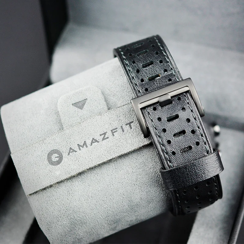 Оригинальные Amazifit Huami Stratos+ смарт-часы с кожаным ремешком