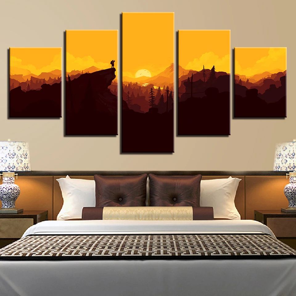 Модульная Картина на холсте настенное искусство 5 шт. картины Firewatch с