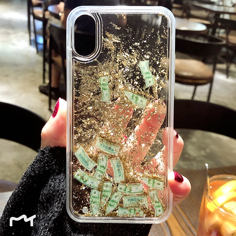 Модный Блестящий 3D чехол для телефона с зыбучим песком iPhone X XS MAX XR 7 8 6 6S 6Plus чехлы