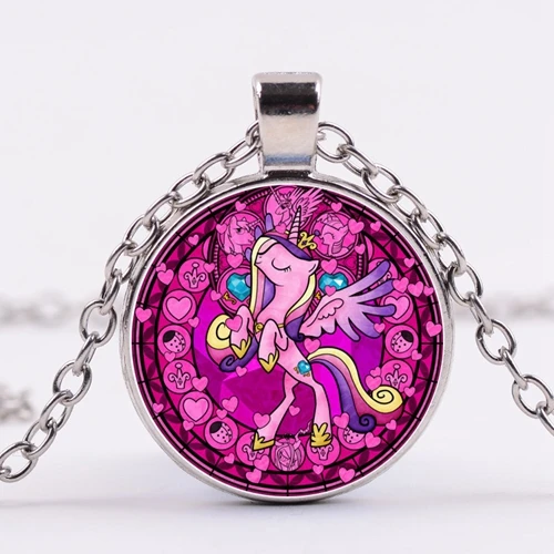 Style 1 SONGDA модное ожерелье с подвеской My Little Horse Baoli Poni Милая Радужная лошадка с мультяшным принтом стеклянный кабошон подарок для маленьких девочек - Окраска металла: Style 1