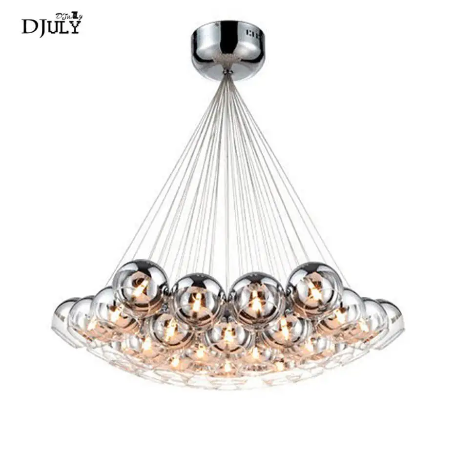 Постмодерн хром стеклянный шар паук подвесные светильники для виллы лестницы