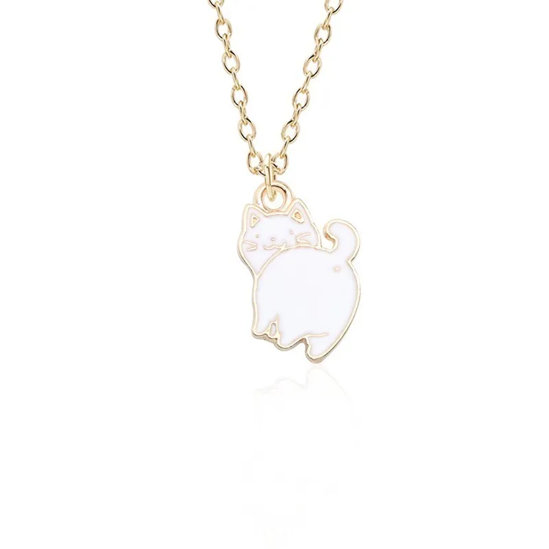 H Мода симпатичное ожерелье для Для женщин Kawaii японский капельного подвески из сплава с мультипликационным принтом в виде зверушки(кролик), с рисунком кота и цветочным принтом облака солнце с пандой и Свинкой Dag «Щенячий патруль» - Окраска металла: H