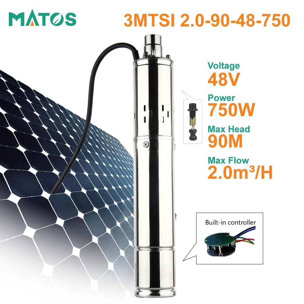 3 inchs 48v 1hp dc бесщеточный глубокий колодец Солнечный погружной скважинный водяной