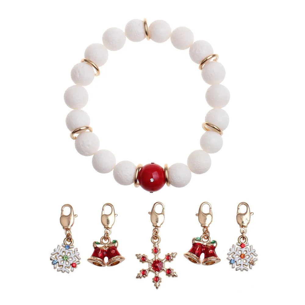 2016 New Bracelets womens Christmas gifts Natural stone Corallite Bead Jewelry Snowflake Handmade Charms Pulseiras Pulseras | Украшения и