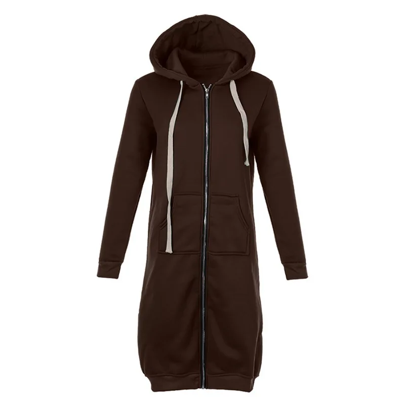 brown NIBESSETR, женские, плюс размер, S-5XL, зимние, теплые, на молнии, повседневные, с длинным рукавом, толстовки, толстовка, Осенние, одноцветные, с капюшоном, с карманами, джемпер - Цвет: brown