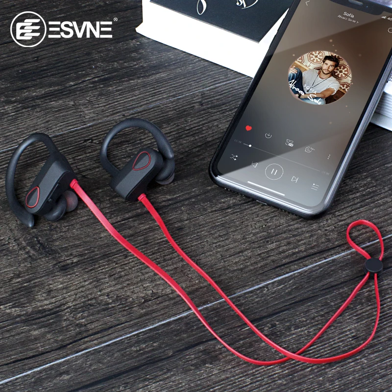 ESVNE Спортивные наушники Bluetooth гарнитура IPX7 водонепроницаемые беспроводные с