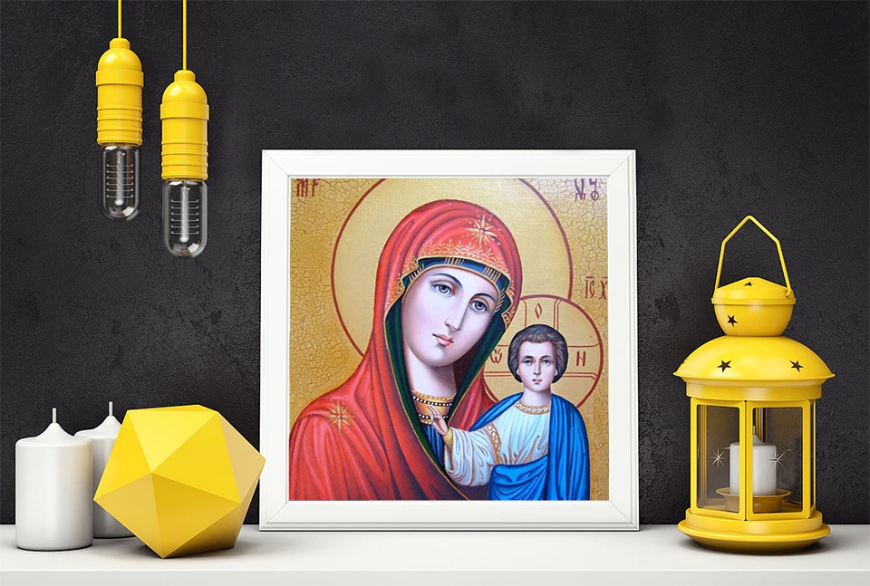 New 5D Diy Diamond Painting Religion Kazan Icon of our Lady Diamond Handicraft Needlework Crafts Embroidery Cross Stitch