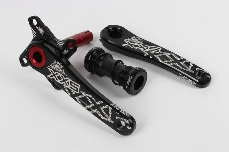 BLACK Улитка MTB горный велосипед полый шатун алюминиевый сплав кривошипная цепь колеса один диск 44T 46T 50T 52T Большая пластина - Цвет: BLACK