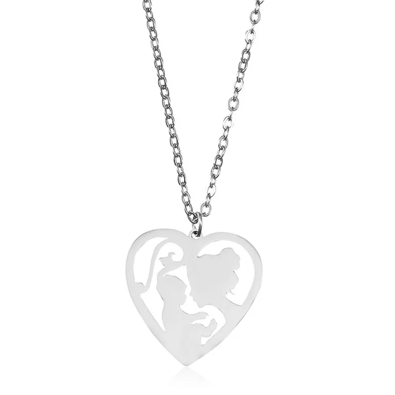 Ожерелье для мамы и ребенка модный стиль ожерелье из нержавеющей стали подарок |