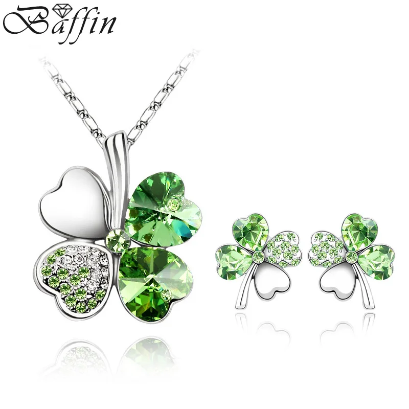 Женские Классические Ювелирные наборы с кристаллами Сваровски вечерние серьги