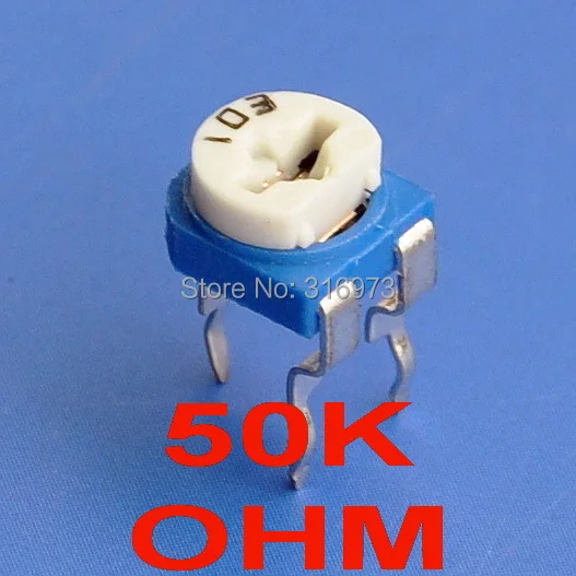 (500 шт./лот) потенциометр триммера с одним поворотом и верхней регулировкой