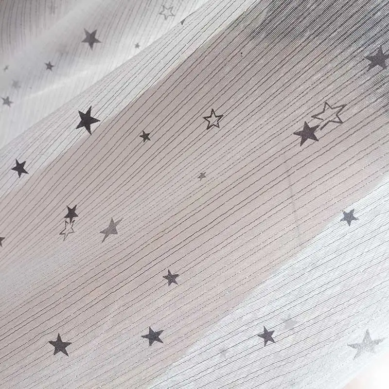 1 layer-white tulle Серые занавески для спальни, готовые затемненные двойные двери для детей, Римский желтый набор занавесок для гостиной, Детские занавески с полой звездой - Цвет: 1 layer-white tulle
