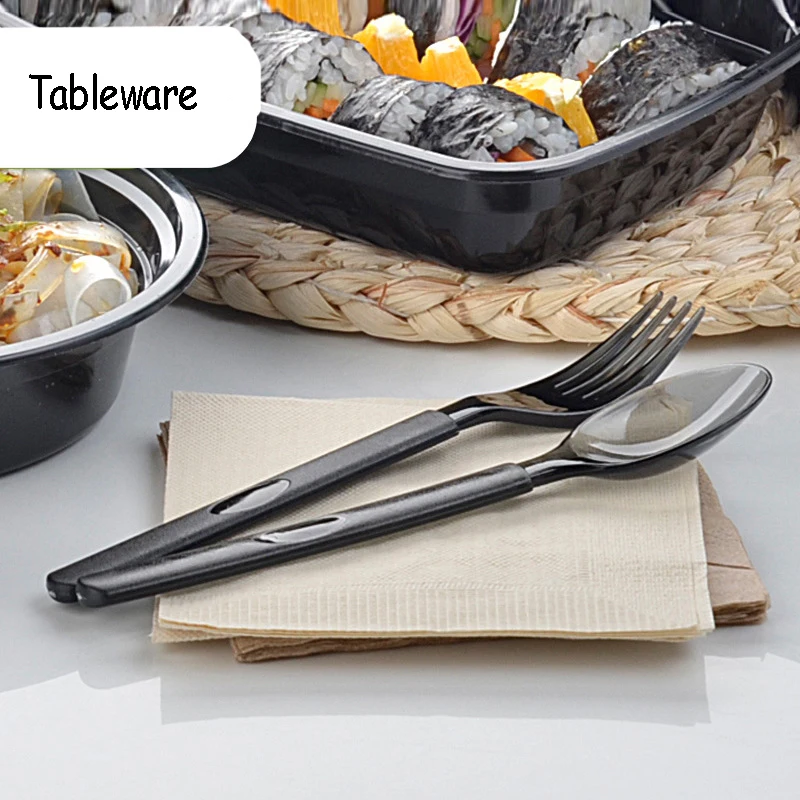 Одноразовые противоскользящие Длинные ручки PP столовая посуда набор посуды