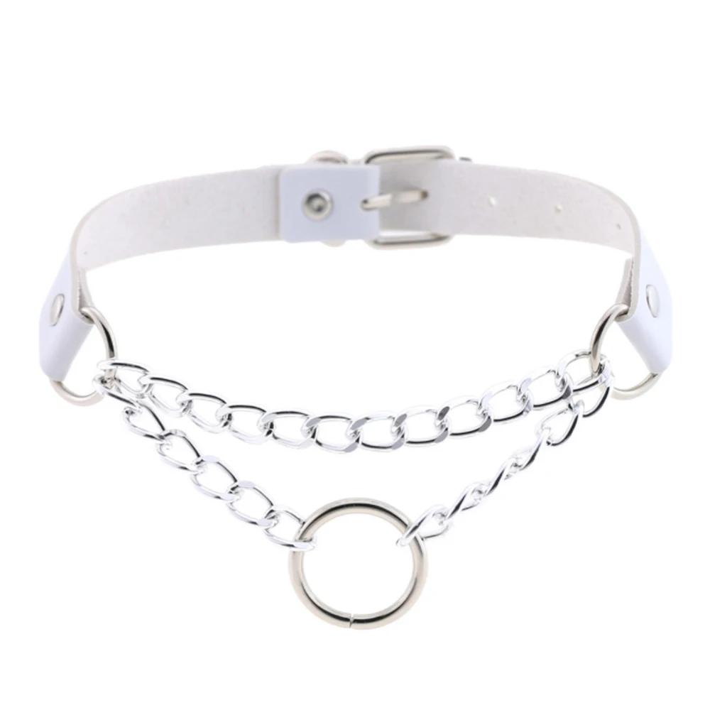 Harajuku Black Goth Choker Necklace Sexy Pu Leather Punk Rock Collar Bondage Choker Gothic Jewelry Party Necklace Accessories