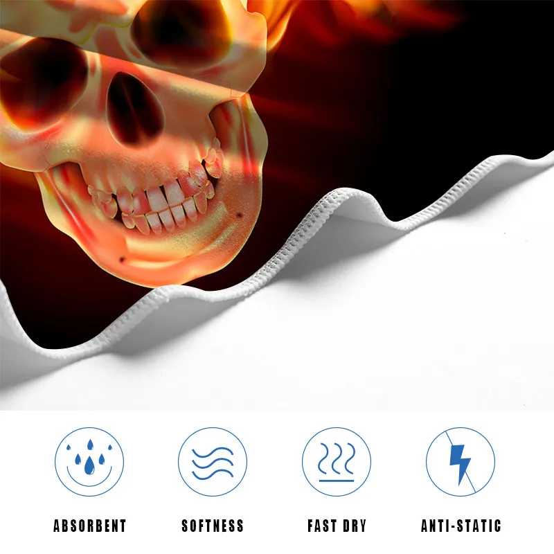 Пляжное полотенце с черепом Microfine из микрофибры для спортзала бассейна большой