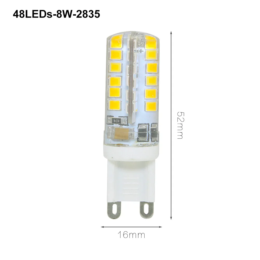 48Leds 2835 G9 светодиодный лампы 48/64/104/152 светодиодные лампы «Кукуруза» лампочки переменного тока 220 В 3014 2835 лампа-прожектор Люстра для Гостиная украшения - Испускаемый цвет: 48Leds 2835