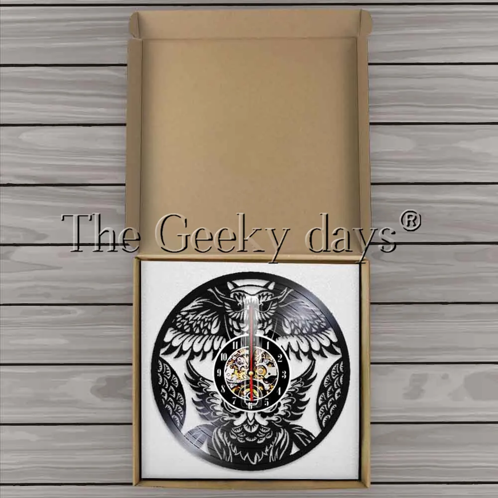 Виниловые настенные часы с изображением совы для влюбленных современный дизайн