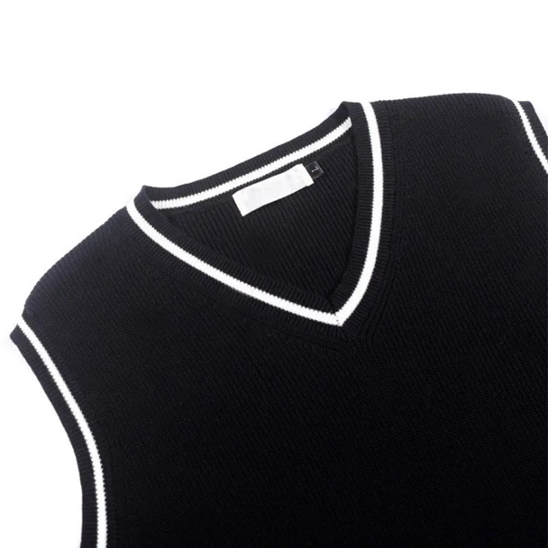 New Knitwear Trui Heren Vest Men Pullover Pull Homme V-neck Sleeveless Sweater Cotton Mens Jumper Sueter Masculino | Мужская одежда
