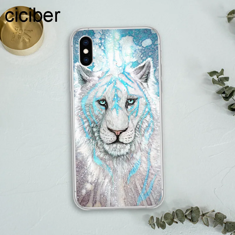 Ciciber животное лев лиса олень Мягкий ТПУ чехол для телефона iPhone 11 Pro Max X XS XR 7 5s SE 8 6 6s