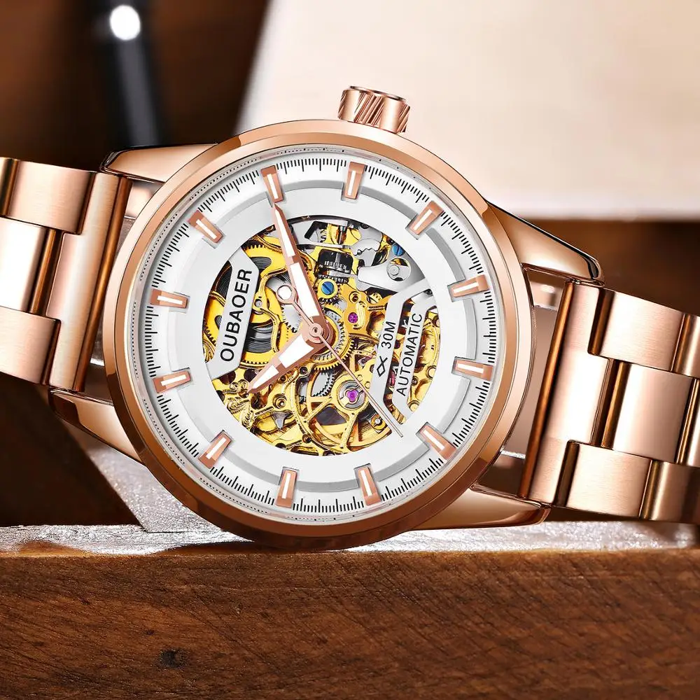 Horloge OUBAOER 2019 Топ люксовый бренд модные мужские часы водонепроницаемые турбийоны