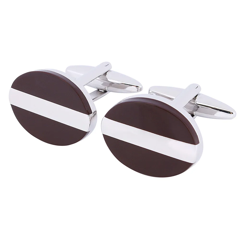 Очаровательные кофейные эмалированные манжеты на пуговицах для мужчин