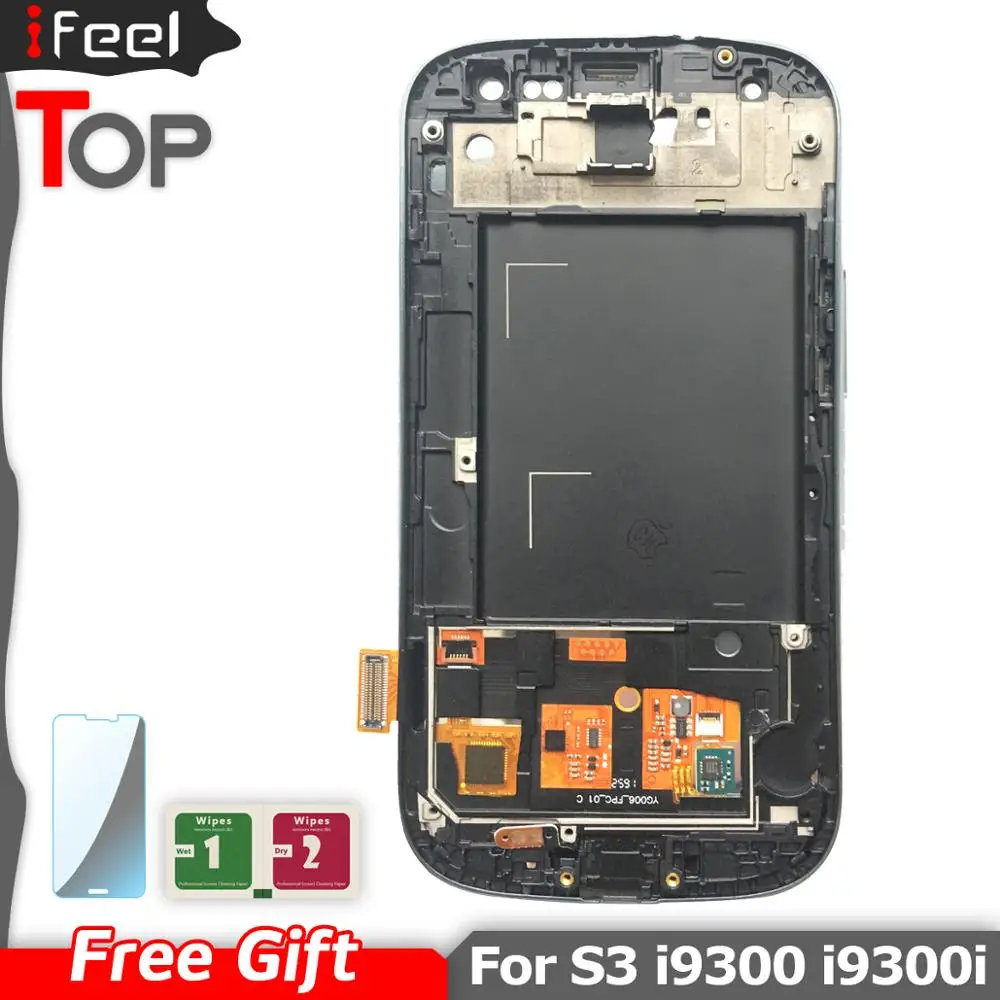 ЖК дисплей 4 8 дюйма с сенсорным экраном и рамкой для Samsung Galaxy S3 i9300 i9300i i9301 i9308i
