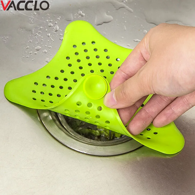 Vacclo Силиконовый Фильтр для слива раковины волосы в ванной ловушка стопор Trapper отверстие для слива фильтр для ванной комнаты Кухня Toliet
