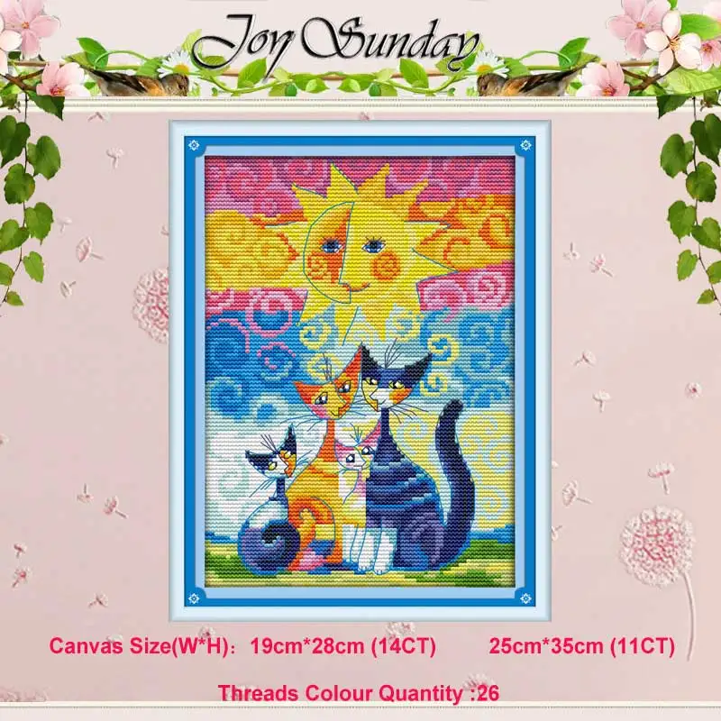 Cats under the sun 2 Коты под солнцем Черный Белый Кот Счетный 11CT 14CT Набор для вышивки крестиком сделай сам DMC Набор для вышивки крестом вышивка рукоделие домашний декор - Цвет: Cats under the sun 2