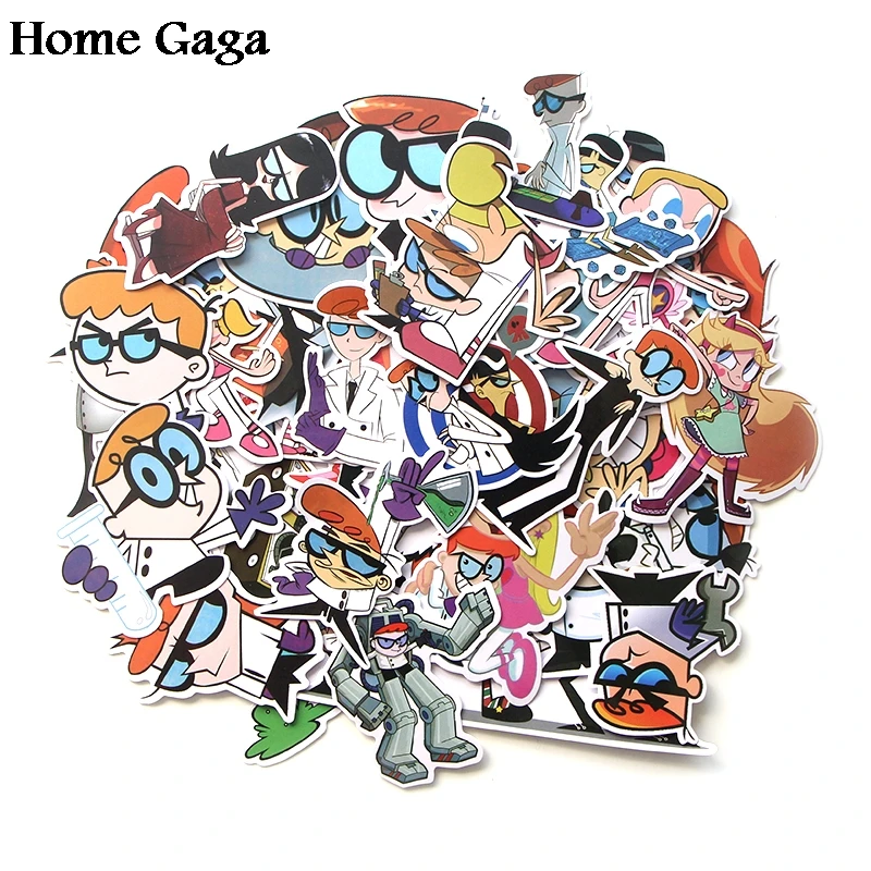 Homegaga 39 шт. Dexter's Lab Мультфильм Дети diy 90s художественный блокнот с рисунком телефона ноутбука велосипеда Скрапбукинг альбом наклейки стикер D1765
